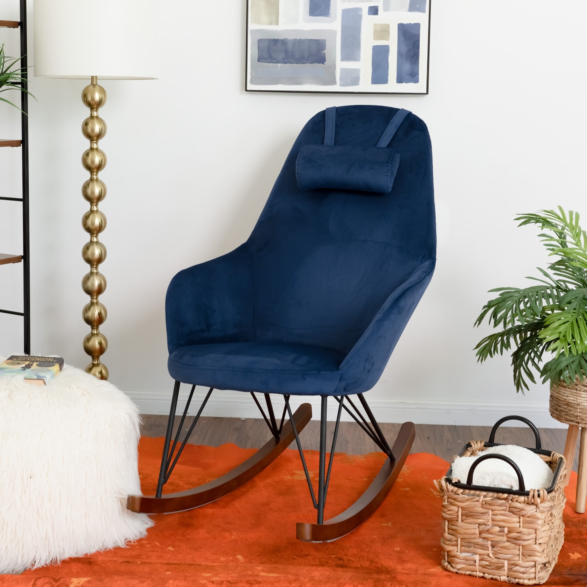 Navy blue rocking hotsell chair